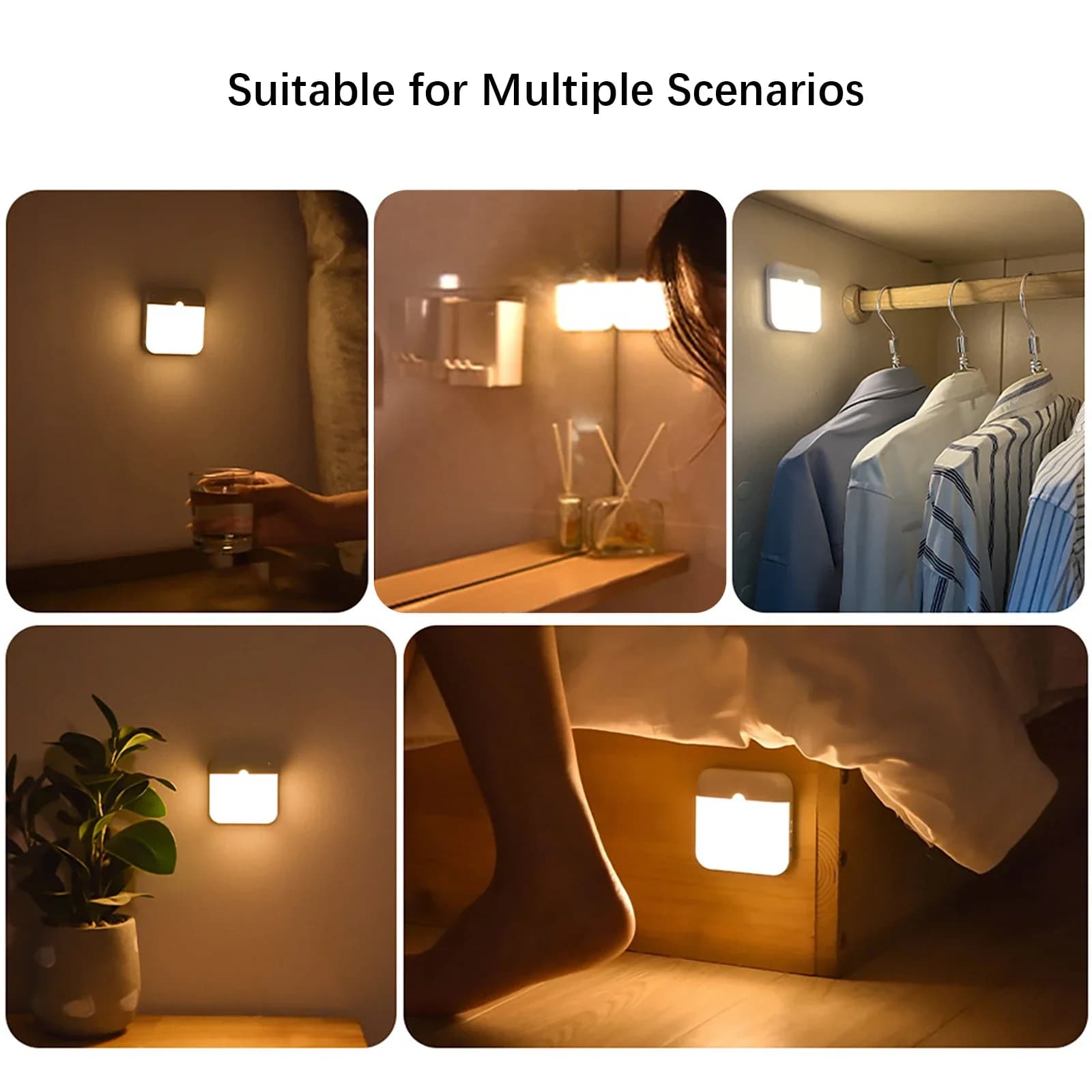 ไฟกลางคืน LED แบบแม่เหล็ก ชาร์จได้ มีเซนเซอร์ตรวจจับการเคลื่อนไหว