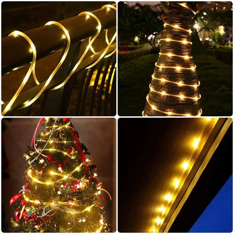 ไฟทางเดินเชือก LED โซลาร์เซลล์, 8 โหมด