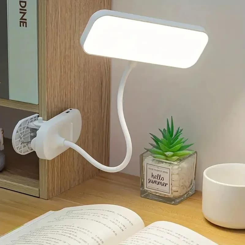 โคมไฟตั้งโต๊ะ LED แบบหนีบ ชาร์จได้ผ่าน USB ปรับความสว่างได้