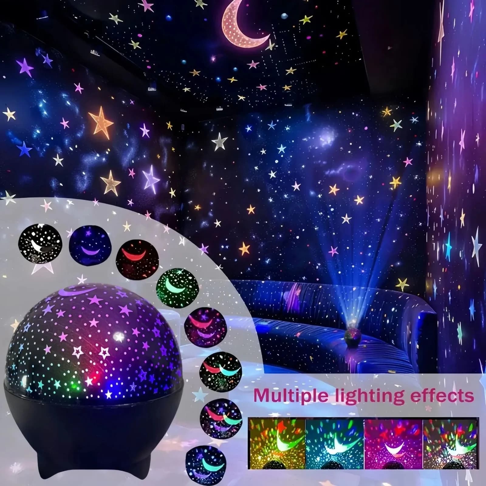 โคมไฟโปรเจคเตอร์ RGB ลายท้องฟ้ายามค่ำคืน, ใช้พลังงาน USB
