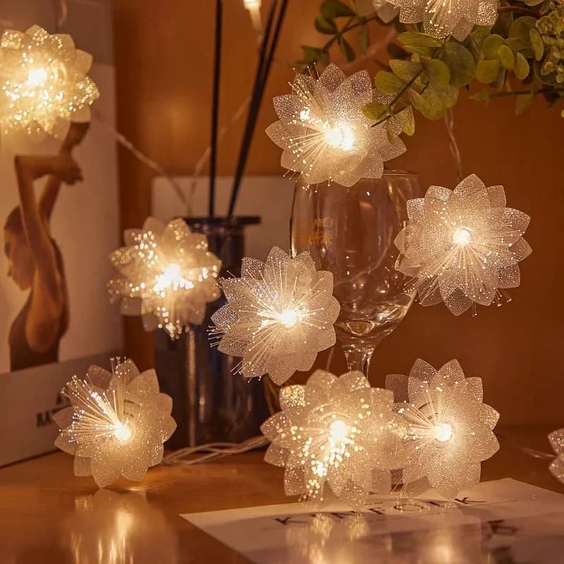 ไฟเส้นใยนำแสงดอกไม้อย่างดี ใช้ถ่าน