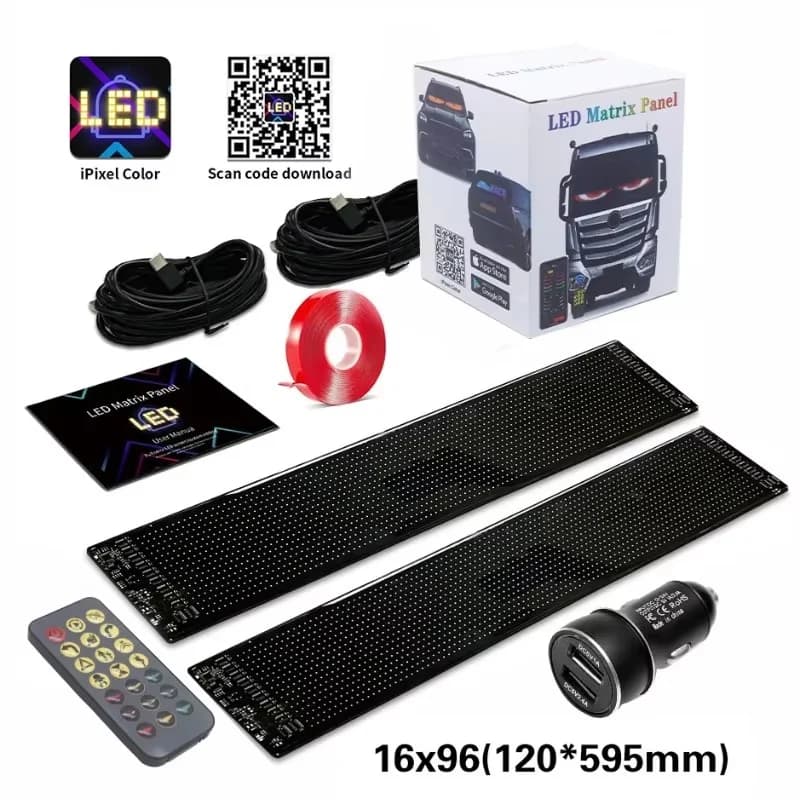 ชุด 2 ชิ้น ไฟพาเนล LED Matrix แบบพับได้ ควบคุมผ่านแอป
