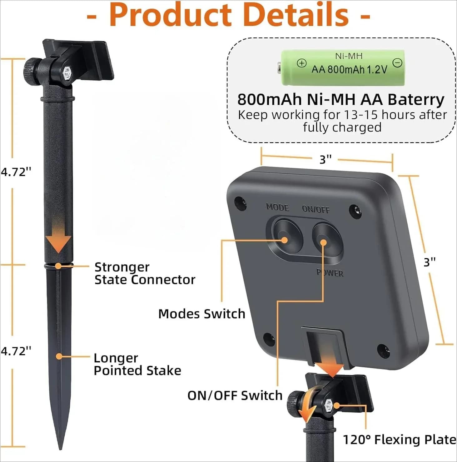 สายไฟประดับโซลาร์เซลล์ กันน้ำ LED แสงขาวนวล สำหรับกลางแจ้ง