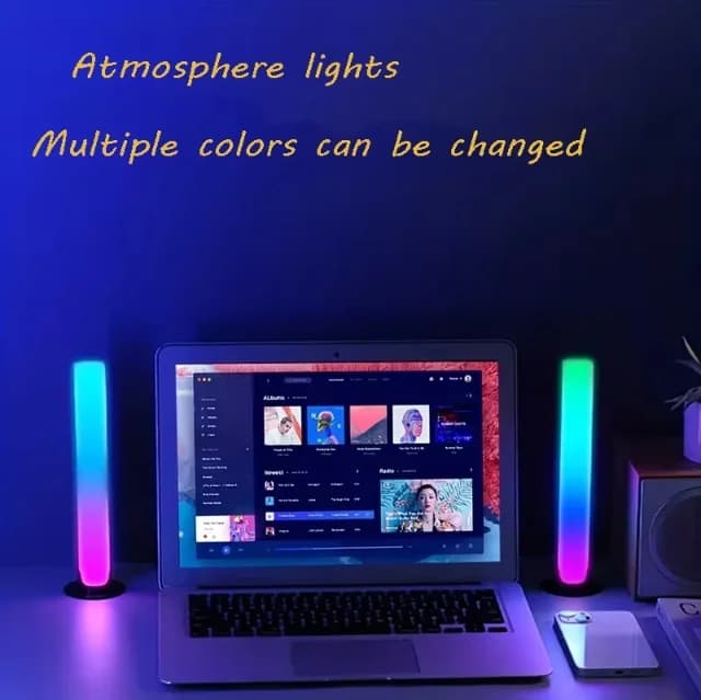 ไฟ LED RGB ชาร์จ USB ตอบสนองจังหวะเพลง