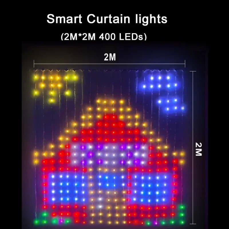 ไฟม่าน RGB สมาร์ท 800 LED สั่งงานผ่านแอป