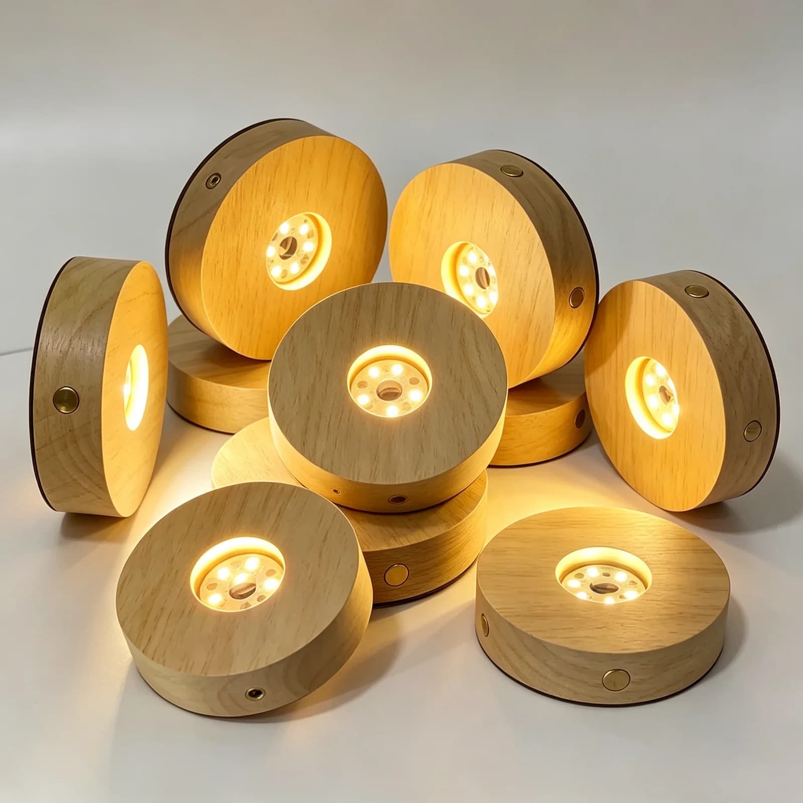 ฐานไม้ LED แบบชาร์จได้ สำหรับโชว์คริสตัล