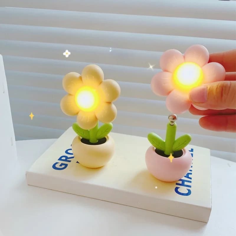 โคมไฟตั้งโต๊ะดอกไม้ LED มินิ