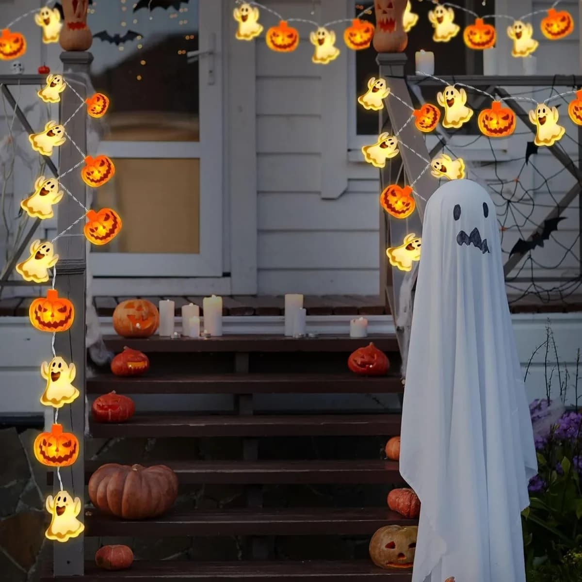 ไฟเส้น LED ผีและฟักทอง Halloween ใช้ถ่าน